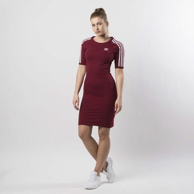 Adidas Originals sukienka 3 Stripes Dress burgundy CY4750