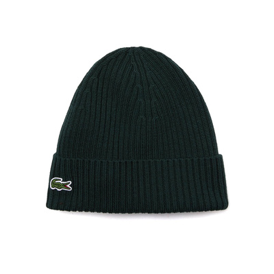 Lacoste Men's Ribbed Wool Beanie green