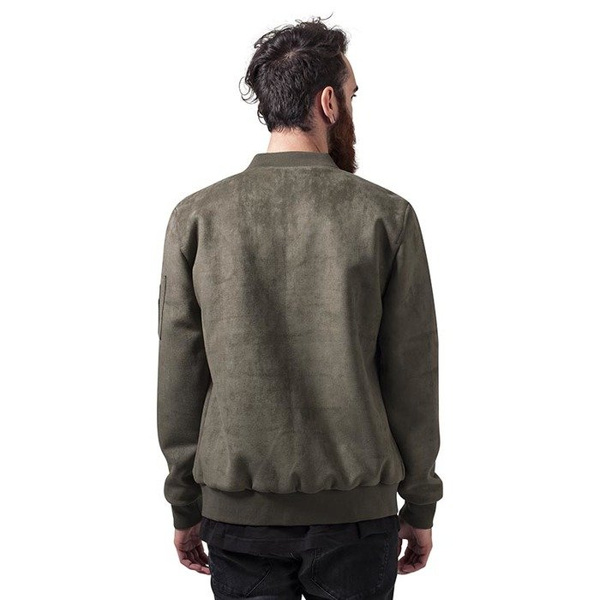 Urban Classics kurtka Imitation Suede Bomber Jacket olive