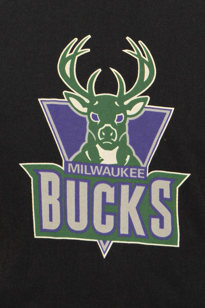 Koszulka Mitchell & Ness Milwaukee Bucks czarna Worn Logo/Wormark Tee