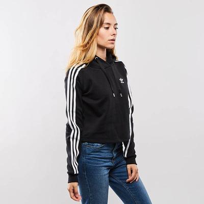 Adidas Originals women sweatshirt Slim 3 Stripes Hoodie black