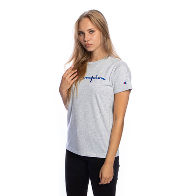 Koszulka damska Champion Script Logo Crew Neck T-Shirt szara