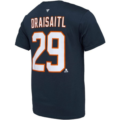 Fanatics NHL Name & Number Graphic T-shirt Edmonton Oilers #29 Draisailt navy blue