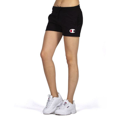 Champion C Logo Patch High Waist Cotton Terry Shorts black