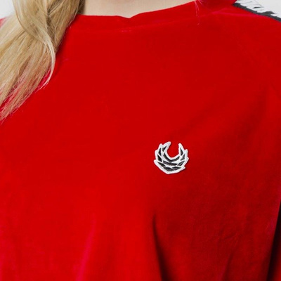 KOKA bluza damska Fake-Tape Velvet Crewneck red