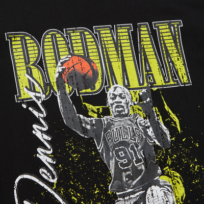 Koszulka Mitchell & Ness HW Neon Pop Player SS Tee Vintage Logo Dennis Rodman black
