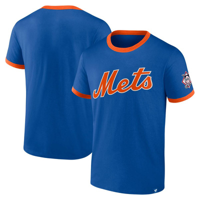Fanatics Fundamental SS Biblend Ringer Tee New York Mets deep royal/dark orange