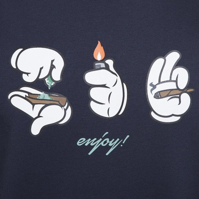 Cayler & Sons bluza Roll Light Smoke crewneck deep navy / white / blue leaves