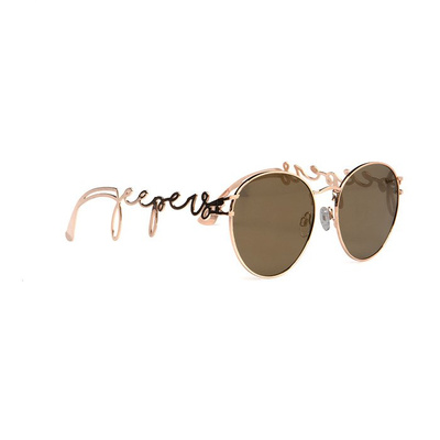 Jeepers Peepers Sunglasses Gold Round With Jeepers Temple (JP181023)