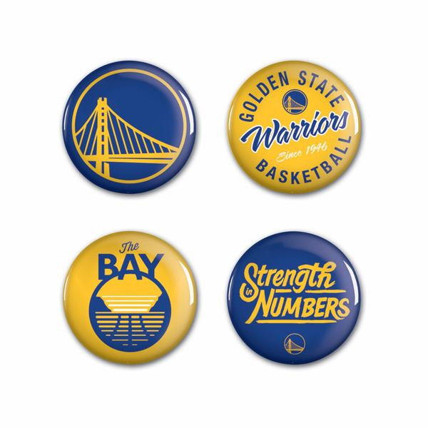 WinCraft NBA Button 4 Pack Golden State Warriors