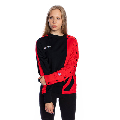 WMNS Sweatshirt Champion Colour Block Popper Cropped Sweatshirt black/red
