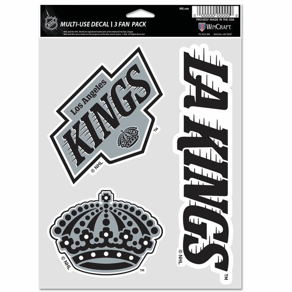 Naklejka WinCraft NHL Multi Use 3 Fan Pack Decal Los Angeles Kings