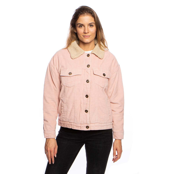 Kurtka damska Urban Classics Ladies Oversize Sherpa Corduroy różowa