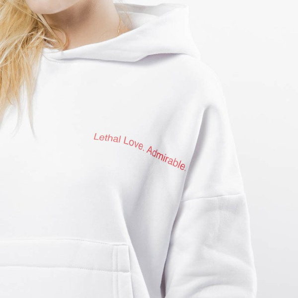 Admirable Damska Bluza Hoodie Lethal white