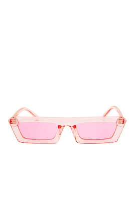 Okulary przeciwsłoneczne Jeepers Peepers Baby Pink Retro Narrow Rectangle Frames Sunglasses
