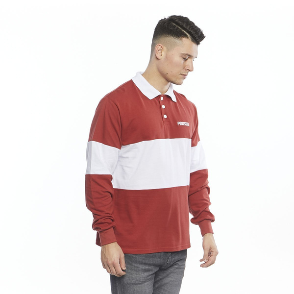 Koszulka longsleeve Prosto Klasyk Longsleeve Polo Malle bordo/white