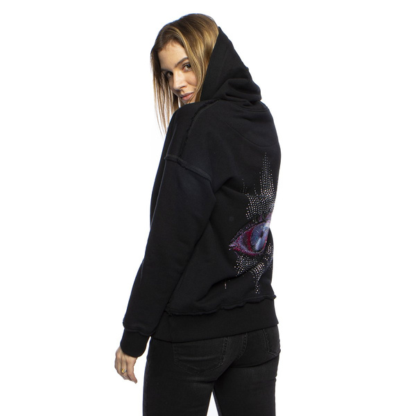 Bluza damska Oddity Boxy Hoodie Circus Space Hoodie czarna