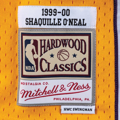 Mitchell & Ness Los Angeles Lakers #34 Shaquille O'Neal yellow Swingman Jersey (SMJYGS18179)