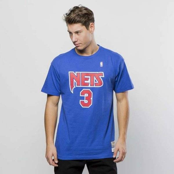 T-shirt Mitchell & Ness New Jersey Nets # 3 Drazen Petrovic Name & Number Tee royal