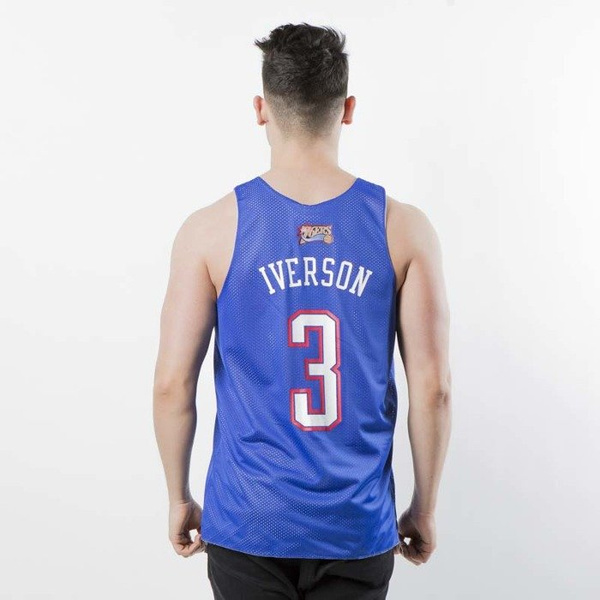Koszulka dwustronna Mitchell & Ness Philadelphia 76ers Allen Iverson 2004 white / royal All Star Reversible