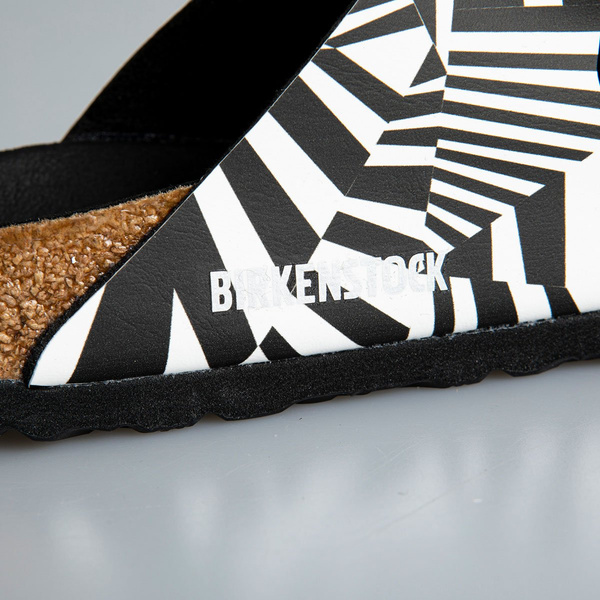 Klapki damskie Birkenstock Arizona BS Narrow Fit czarnobiałe (1017785)