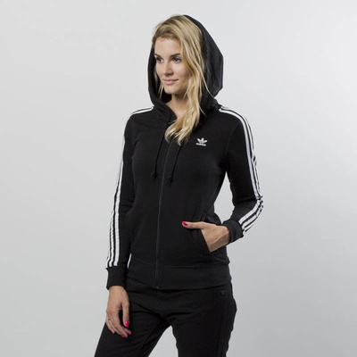 Bluza damska Adidas Originals 3 Stripes Zip Hoodie black