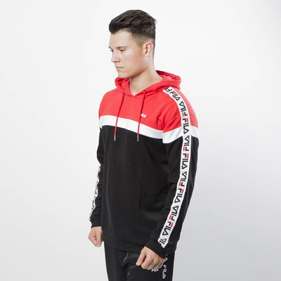 Fila Hoodie Men Robben Tape true red-bright white-black