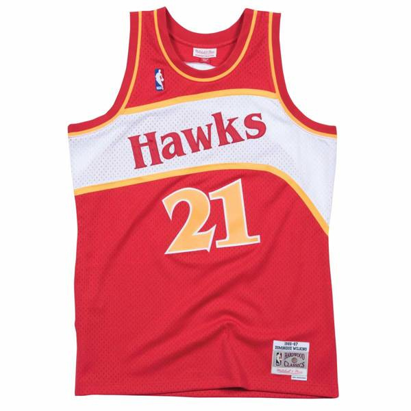 Koszulka Mitchell & Ness Atlanta Hawks #21 Dominique Wilkins Swingman Jersey czerwona