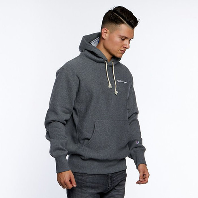 Champion Sweatshirt Small Script Logo Reverse Weave Hoodie dark grey heather