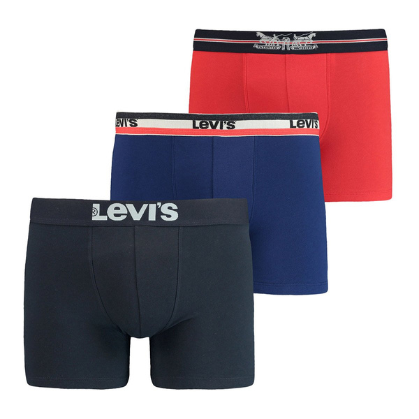 Bokserki Levi's 3-Pack Men Giftbox Logo Boxer Brief wielokolorowe