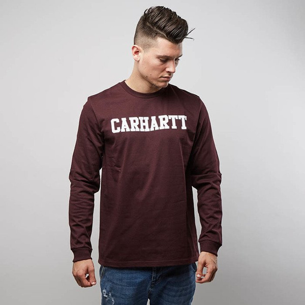 Koszulka Carhartt WIP L/S College Longsleeve damson / white