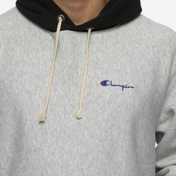 Bluza Champion Sweatshirt Reverse Weave Oversized Hoodie light grey heather/black
