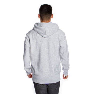 Champion Zip-Up Script Logo Reverse Weave Hoodie grey heather