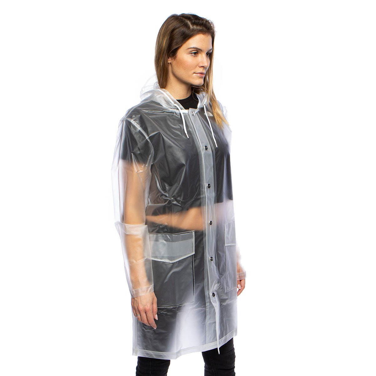 WMNS Jacket Rains Transparent Hooded Coat Jacket foggy white