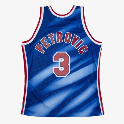Mitchell & Ness New Jersey Nets #3 Drazen Petrovic pattern/royal Swingman Jersey