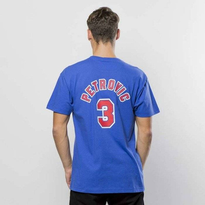 T-shirt Mitchell & Ness New Jersey Nets # 3 Drazen Petrovic Name & Number Tee royal
