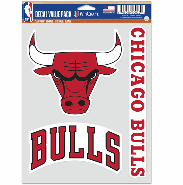 Naklejka WinCraft NBA Multi Use 3 Fan Pack Chicago Bulls