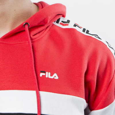 Fila Hoodie Men Robben Tape true red-bright white-black