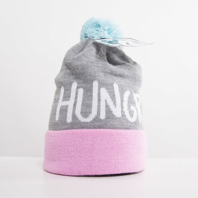 Jungmob czapka zimowa Hungry pink / grey / light blue