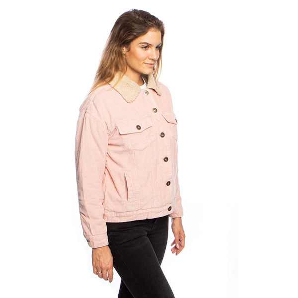 Kurtka damska Urban Classics Ladies Oversize Sherpa Corduroy różowa
