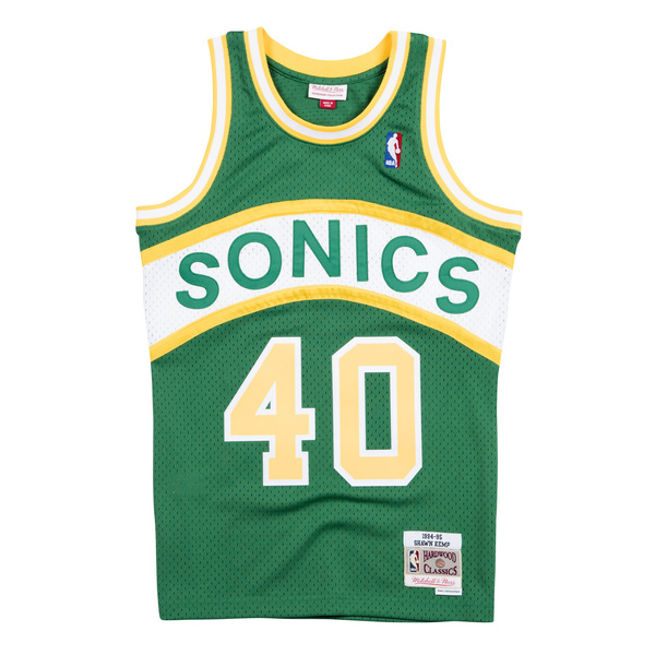 Koszulka Mitchell & Ness Seattle Supersonics #40 Shawn Kemp green/yellow Swingman Jersey