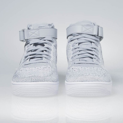 Sneakers buty Nike Air Force 1 Ultra Flyknit Mid wolf grey / wolf grey-white 817420-003