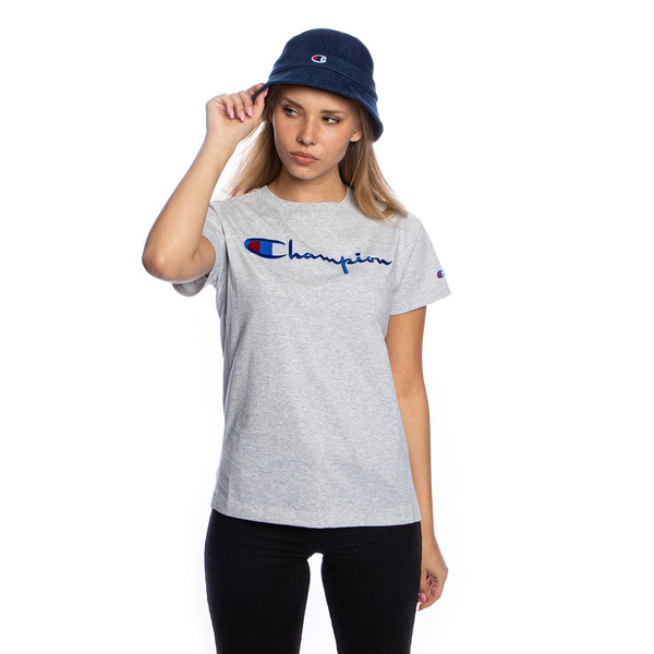 Koszulka damska Champion Script Logo Crew Neck T-Shirt szara