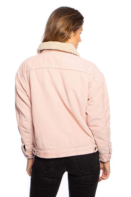 Urban Classics Ladies Oversize Sherpa Corduroy Jacket rose/beige