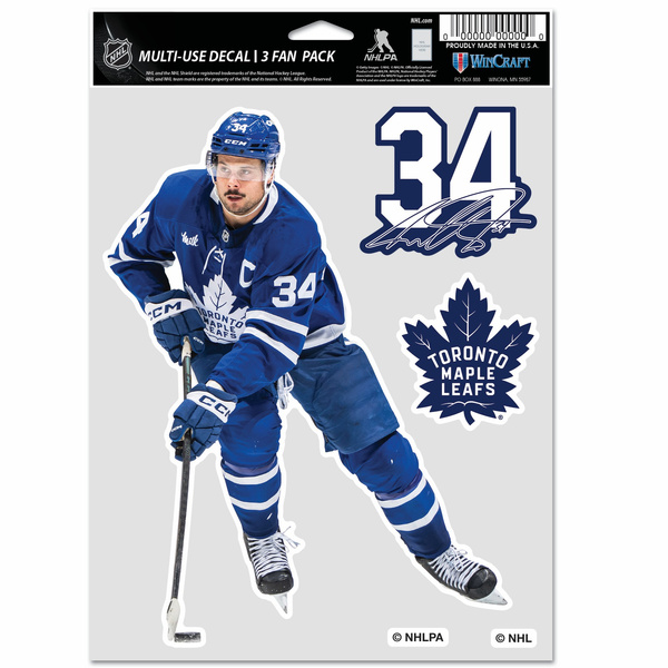 Naklejka WinCraft NHL Multi Use 3 Fan Pack Auston Matthews Toronto Maple Leafs