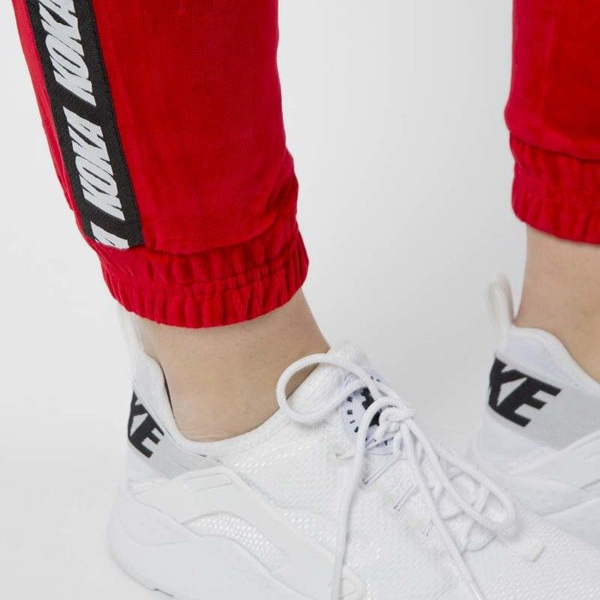 KOKA spodnie dresowe damskie Fake-Tape Velvet Pants red