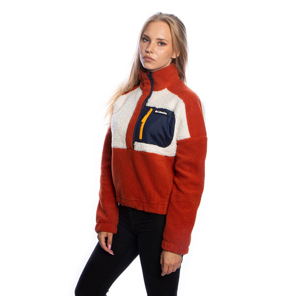 Kurtka damska Columbia Lodge Sherpa Pullover ceglasta