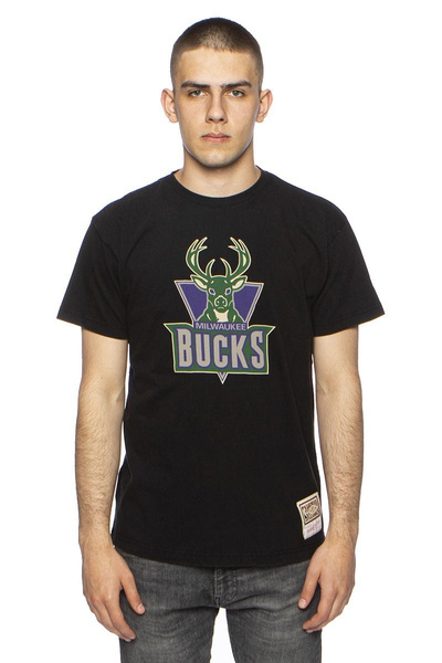 Koszulka Mitchell & Ness Milwaukee Bucks czarna Worn Logo/Wormark Tee