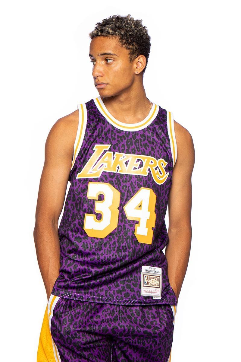 Mitchell & Ness Los Angeles Lakers #34 Shaquille O'Neal Hyper Hoops  Swingman Jersey purple