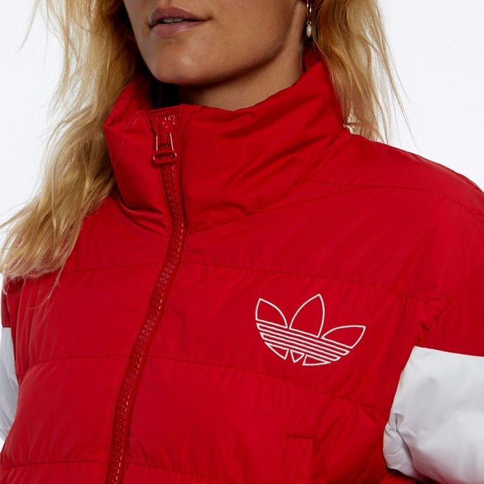 Kurtka damska Adidas Originals Cropped Puffer scarlet white Bludshop sklep online